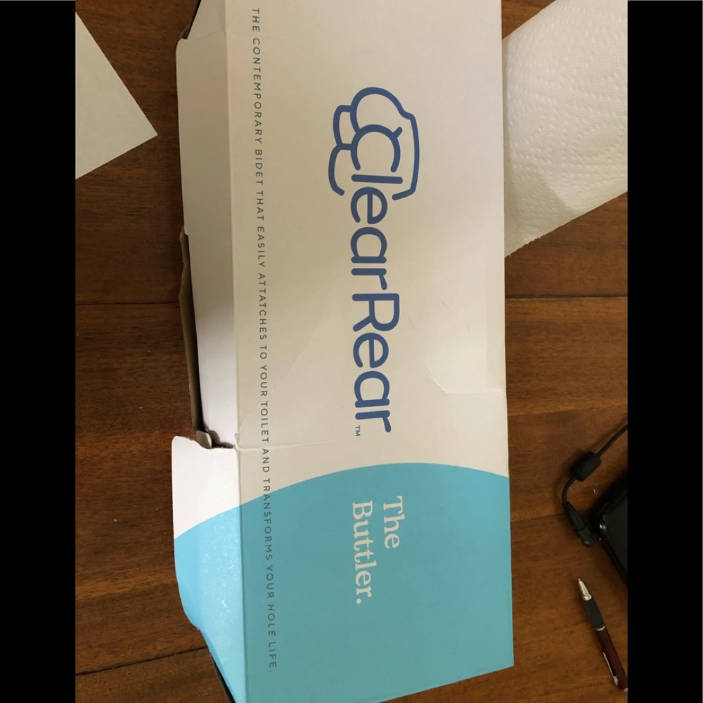 Clear rear portable bidet.